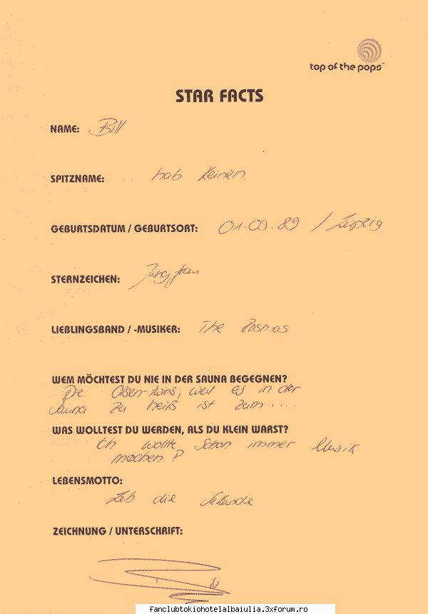 fisa star facts uitatzi scrisul lui bill... datzi click vada mai mare...